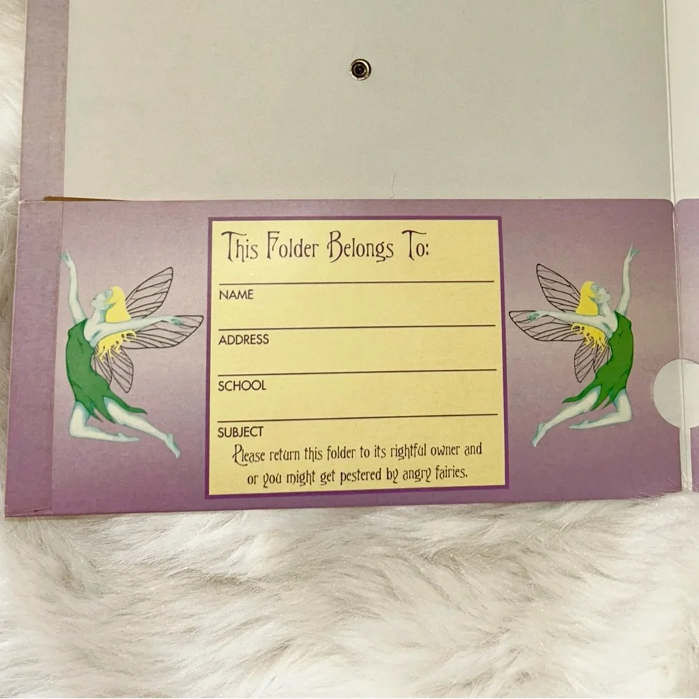 Purple Fairy Spinner Folder Wall Art Game Dainty Decor Rare Y2K Accoutrements